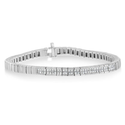 14K White Gold Princess Cut Diamond Bracelet (1.00 cttw, H-I Color, SI1-SI2 Clarity) Bids.com