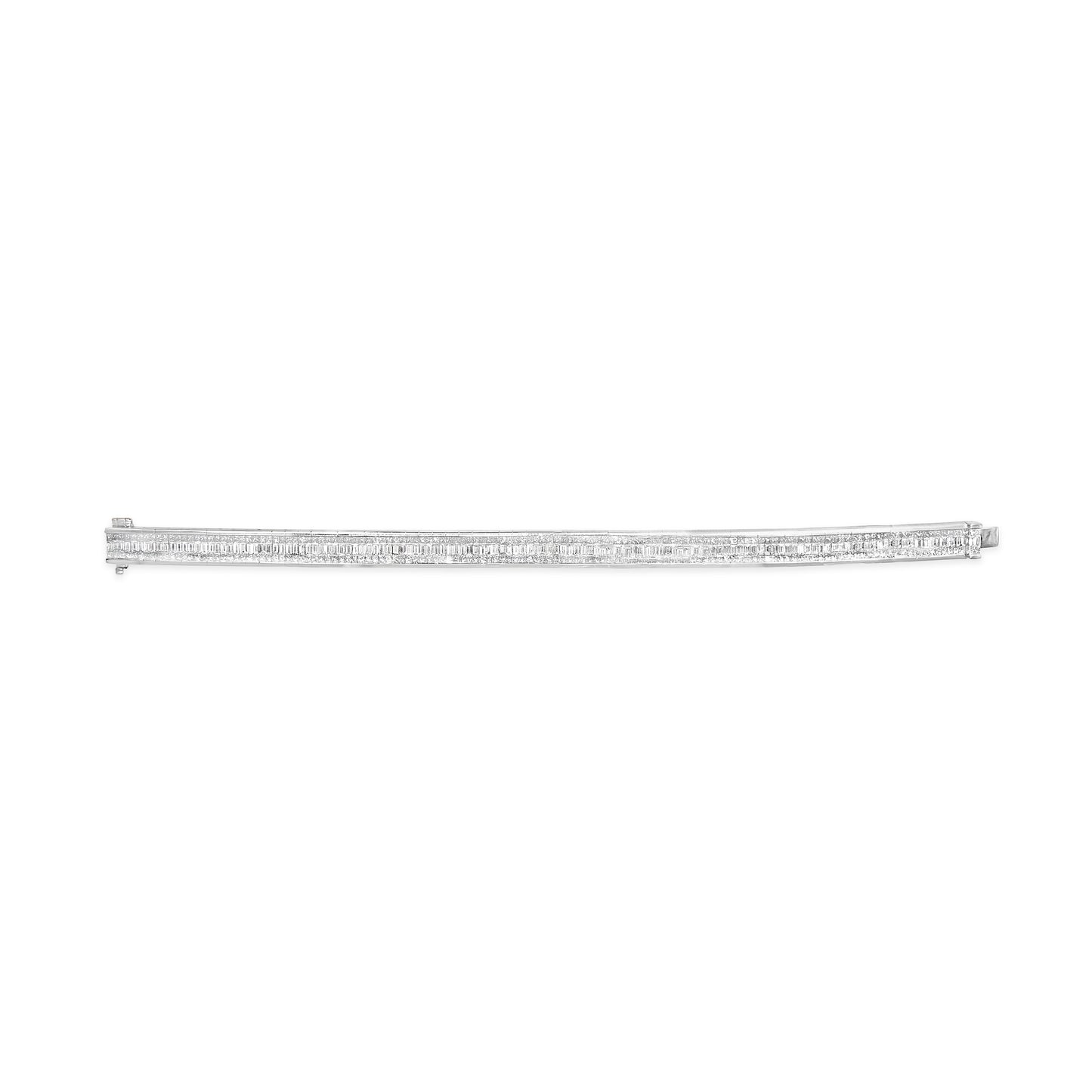14K White Gold 7 7/8 Cttw Princess and Baguette Diamond Eternity Line Tennis Bracelet (G-H Color, SI1-SI2 Clarity) - 7" Inches Bids.com