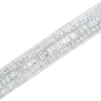 14K White Gold 7 7/8 Cttw Princess and Baguette Diamond Eternity Line Tennis Bracelet (G-H Color, SI1-SI2 Clarity) - 7" Inches Bids.com