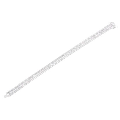 14K White Gold 7 7/8 Cttw Princess and Baguette Diamond Eternity Line Tennis Bracelet (G-H Color, SI1-SI2 Clarity) - 7" Inches Bids.com