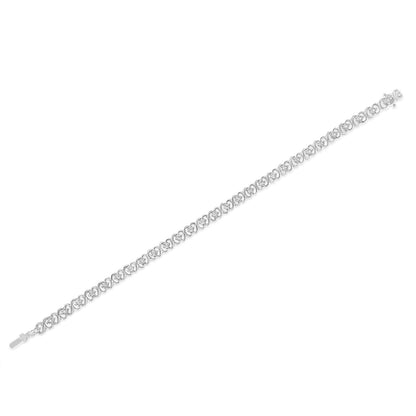 .925 Sterling Silver 1/6 Cttw Miracle Set Diamond Infinity Link and Station Tennis Bracelet (I-J Color, I3 Clarity) - 7.25 " Inches Bids.com
