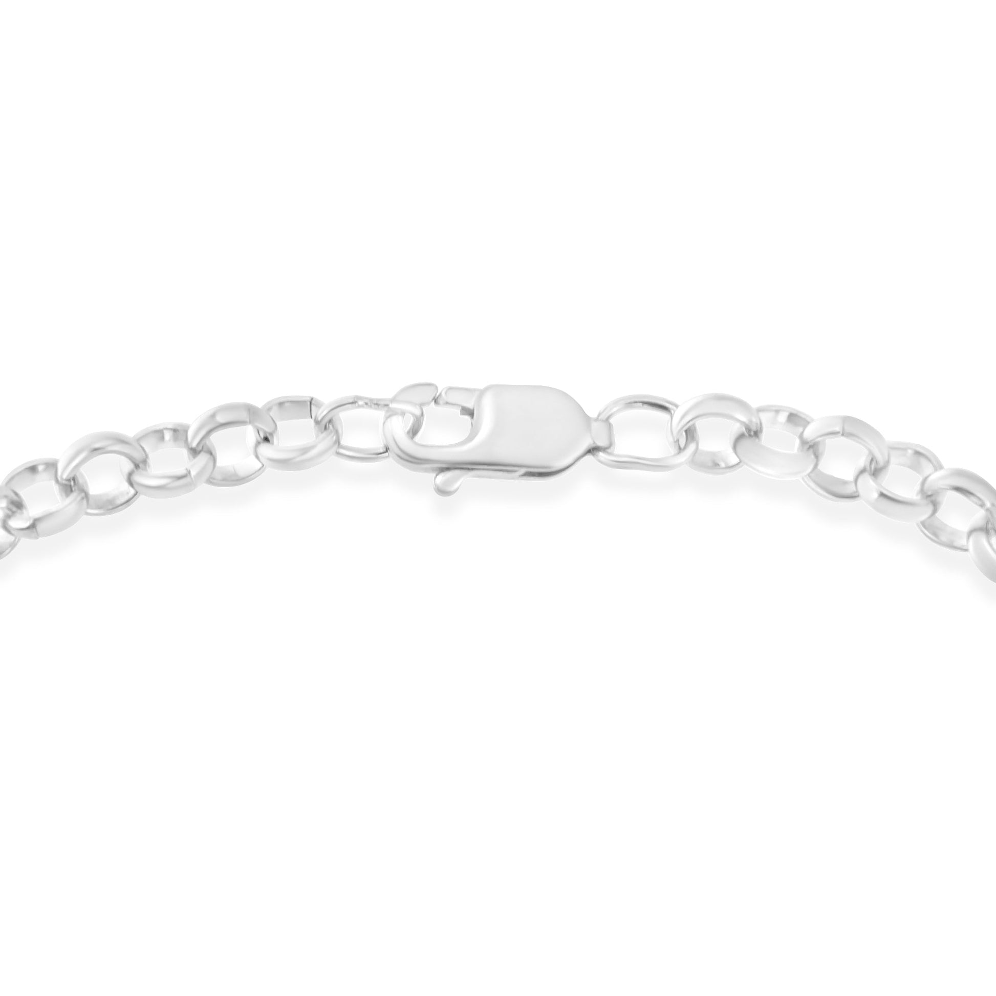 .925 Sterling Silver 1/4 Cttw Diamond-Accented Heart and Ribbon Charm 7" Link Chain Bracelet (H-I Color, I1-I2 Clarity) Bids.com
