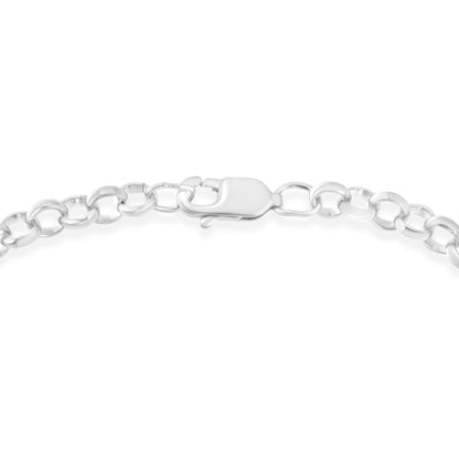 .925 Sterling Silver 1/4 Cttw Diamond-Accented Heart and Ribbon Charm 7" Link Chain Bracelet (H-I Color, I1-I2 Clarity) Bids.com