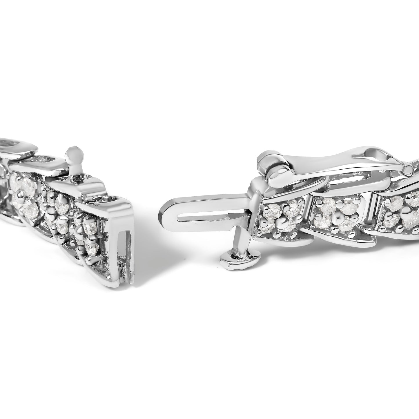 10k White Gold 2 cttw Diamond Fan-Shaped Link Tennis Bracelet (I-J Clarity, I3 Color) - Size 7.25" Bids.com