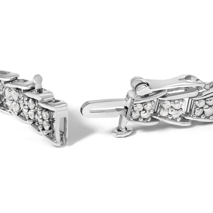 10k White Gold 2 cttw Diamond Fan-Shaped Link Tennis Bracelet (I-J Clarity, I3 Color) - Size 7.25" Bids.com