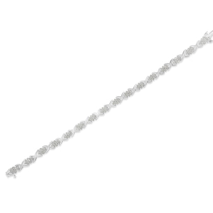.925 Sterling Silver 1-1/2 Cttw Diamond Cluster X Link 7" Tennis Bracelet (I-J color, I3 clarity) Bids.com