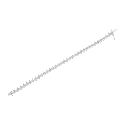 .925 Sterling Silver 1 cttw Prong-Set Diamond Link Bracelet (I-J, I1-I2) - 7.25" Bids.com