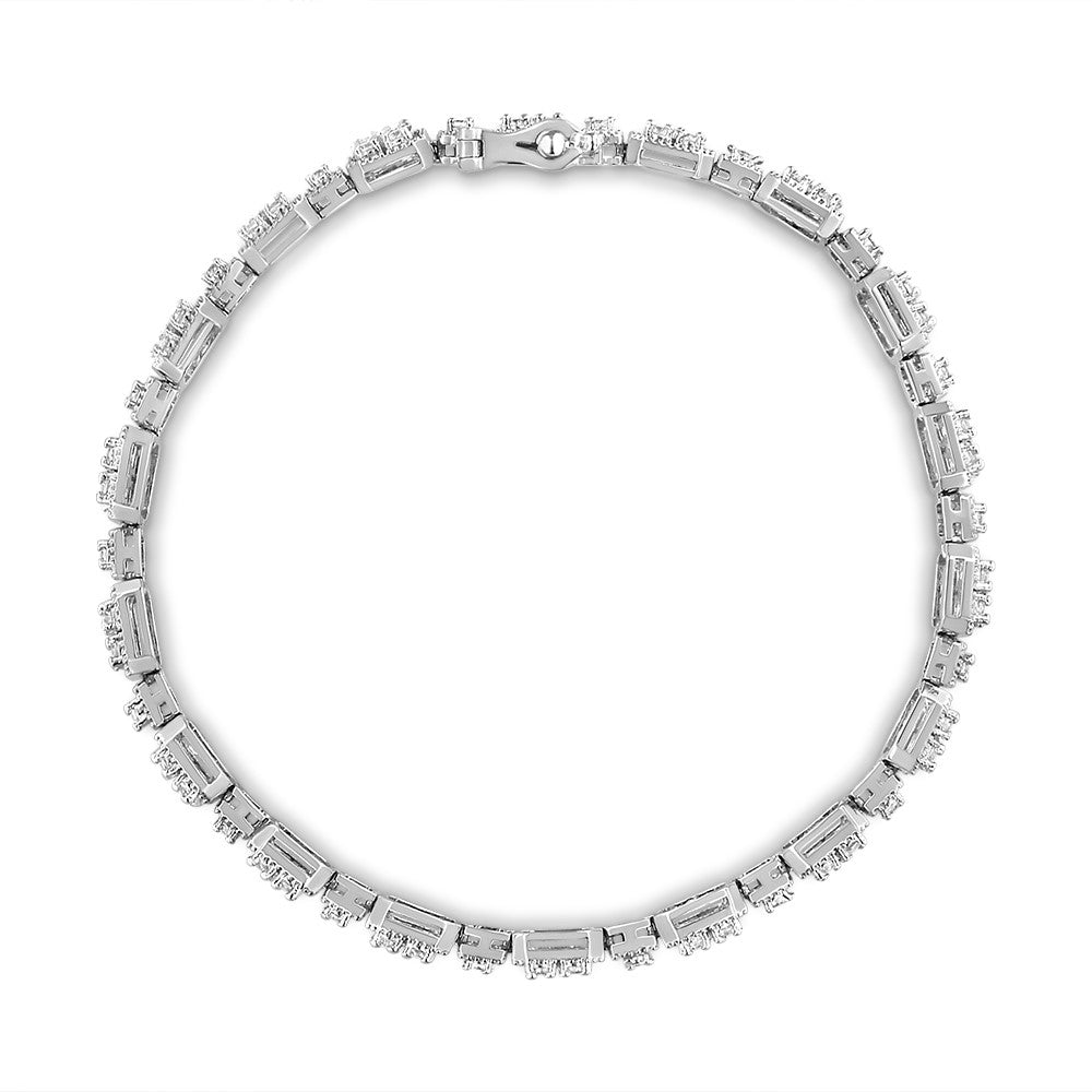 10K White Gold 2.0 Cttw Diamond Square Link Bracelet (J-K Color, I2-I3 Clarity) - Size 7.25" Bids.com