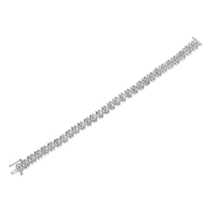 Sterling Silver rose-cut Diamond X-Link Bracelet (1 cttw, I-J Color, I2-I3 Clarity) Bids.com