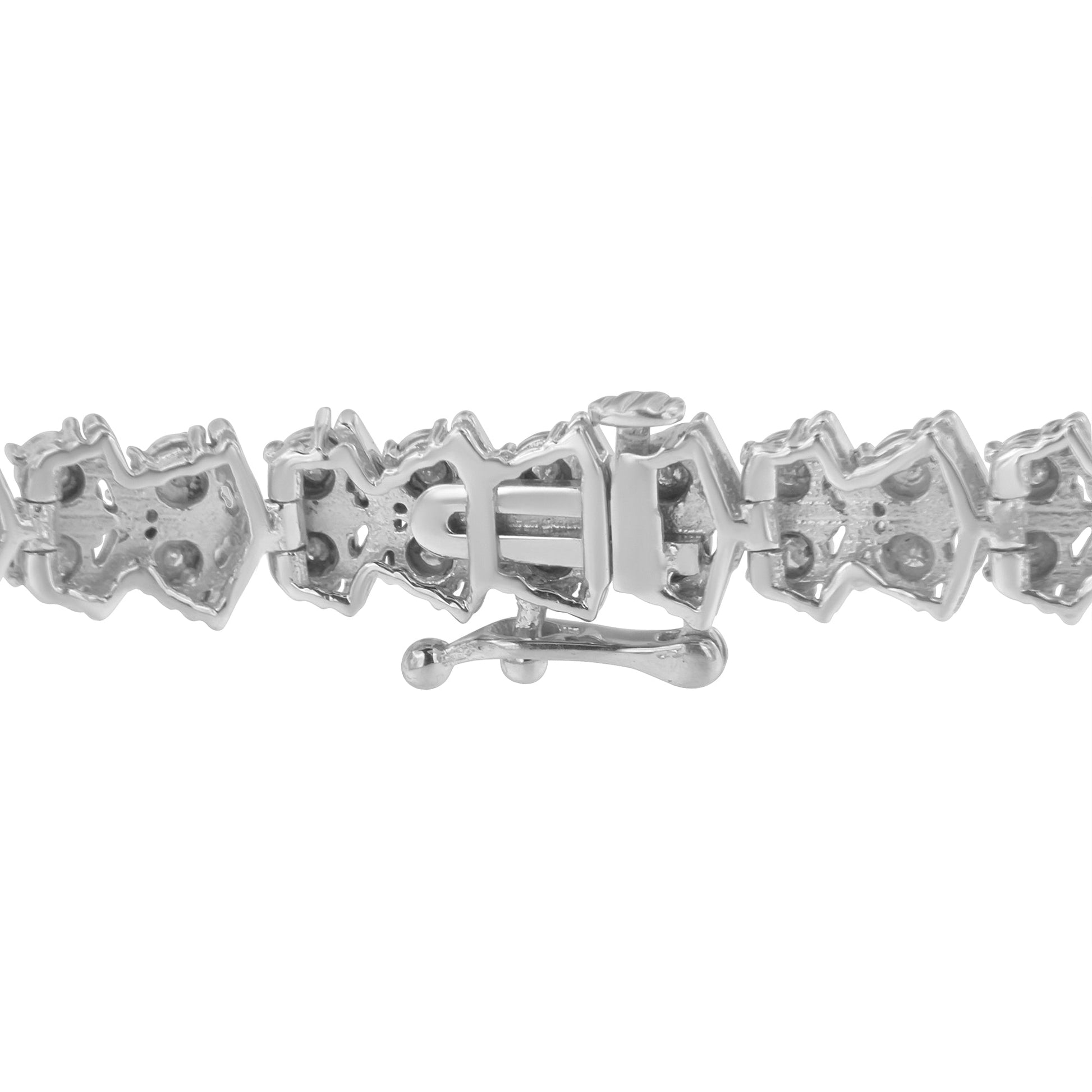 .925 Sterling Silver 1.0 cttw Diamond "Arrow" Shape Tennis Link Bracelet (I-J Color, I3 Clarity) -7.25" Bids.com