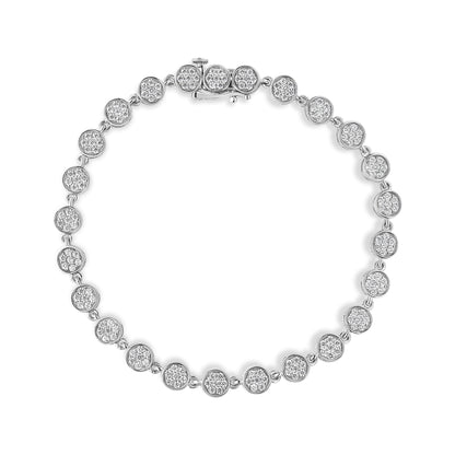 .925 Sterling Silver 2.0 Cttw Round Diamond Link Bracelet (G-H Color, I1-I2 Clarity) - 7.25" Bids.com