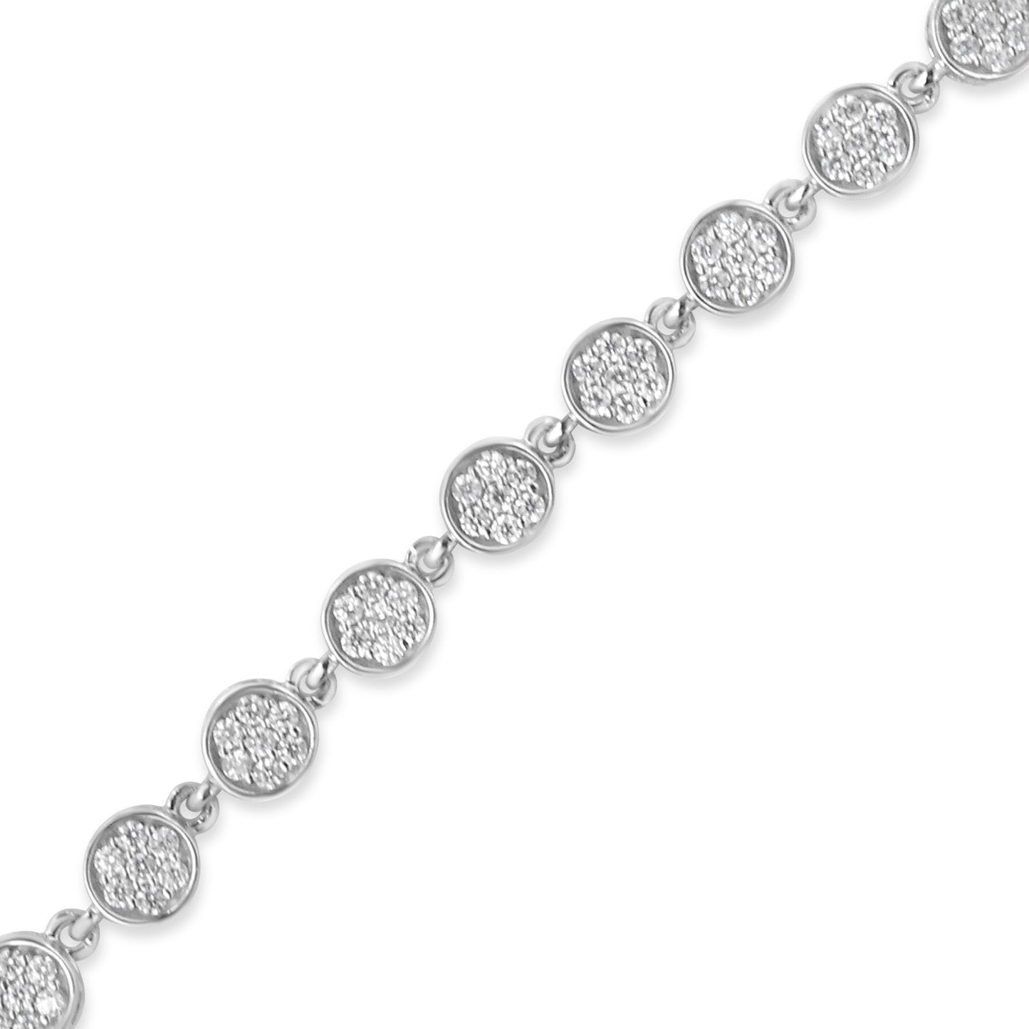 .925 Sterling Silver 2.0 Cttw Round Diamond Link Bracelet (G-H Color, I1-I2 Clarity) - 7.25" Bids.com