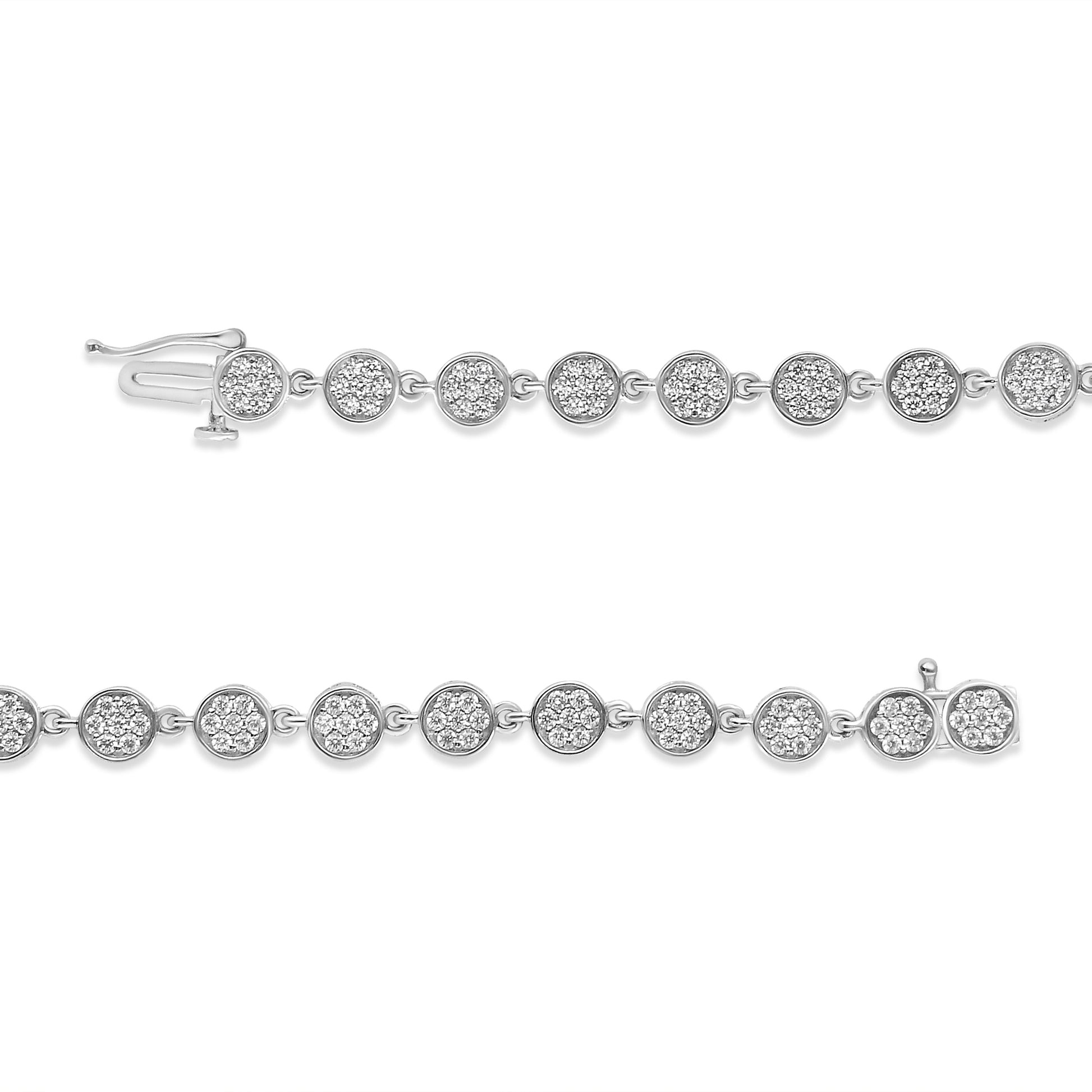 .925 Sterling Silver 2.0 Cttw Round Diamond Link Bracelet (G-H Color, I1-I2 Clarity) - 7.25" Bids.com