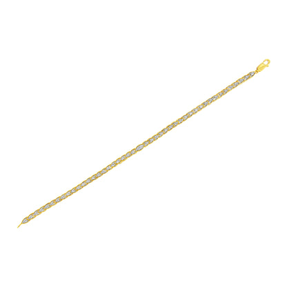 10K Yellow Gold Plated .925 Sterling Silver 1 cttw Prong-Set Diamond Pear Shape Link Bracelet (I-J Color, I1-I2 Clarity) - 7.25" Bids.com