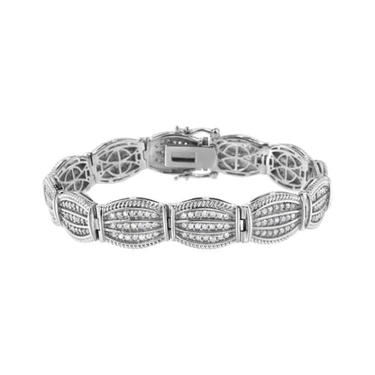 .925 Sterling Silver 3.0 Cttw Prong Set Diamond Art Deco Style Tennis Bracelet (I-J Color, I2-I3 Clarity) - 7.25" Bids.com