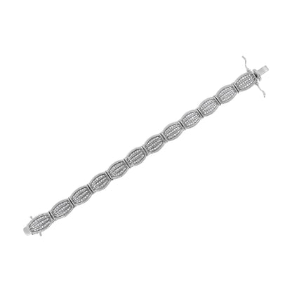 .925 Sterling Silver 3.0 Cttw Prong Set Diamond Art Deco Style Tennis Bracelet (I-J Color, I2-I3 Clarity) - 7.25" Bids.com