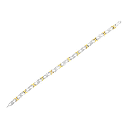 10k Yellow Gold Plated Sterling Silver 1/4 cttw Diamond Infinity and X Link Bracelet (I-J Clarity, I2-I3 Color) - Size 7.25" Bids.com