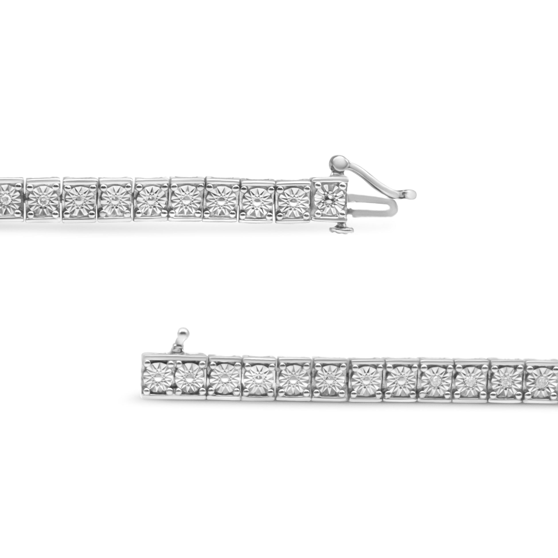 .925 Sterling Silver 1/4 Cttw Diamond Link Bracelet (I-J Color, I2-I3 Clarity) - Size 7.25" Bids.com