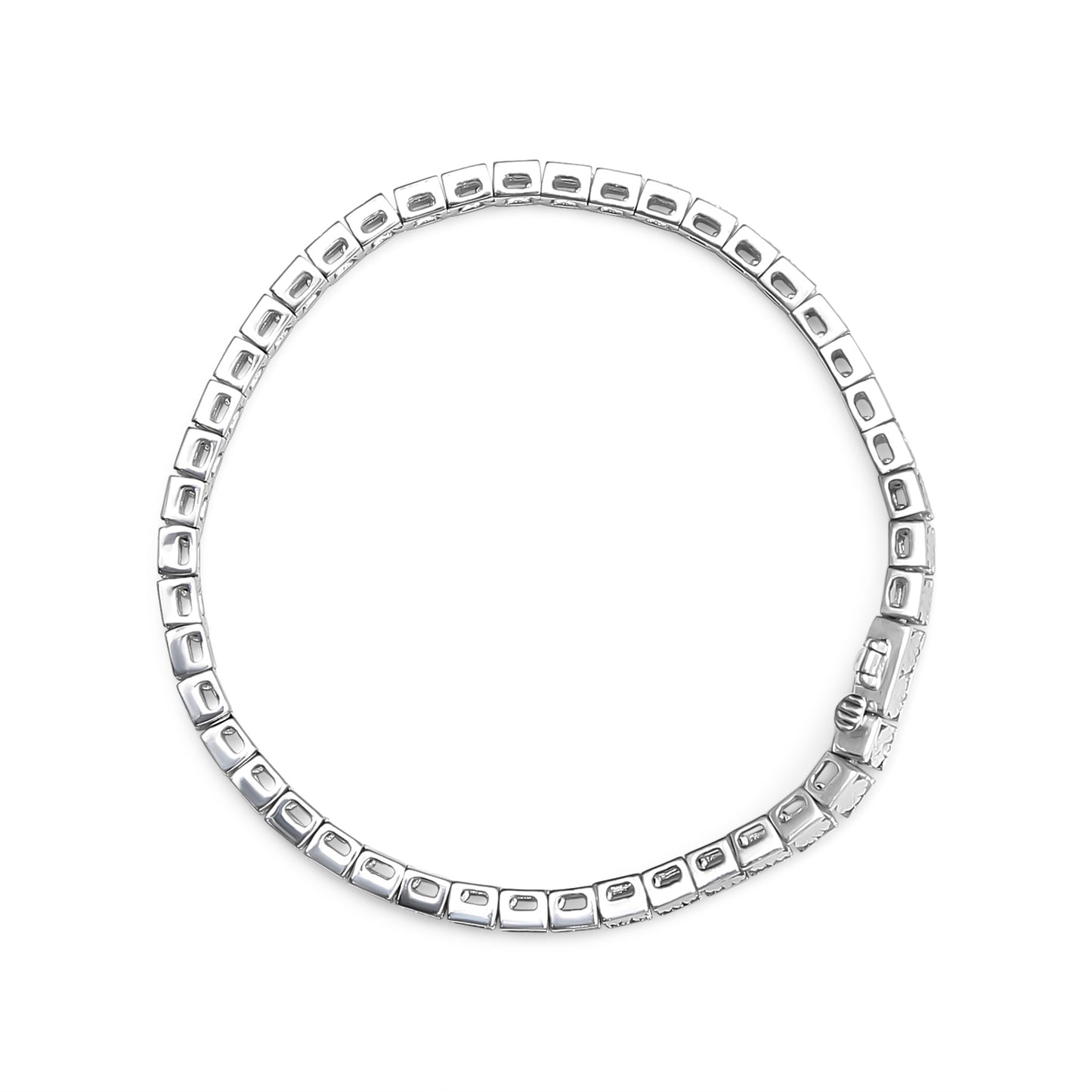 .925 Sterling Silver 1/4 Cttw Miracle Set Diamond and Bead Link 7.25" Tennis Bracelet (I-J Color, I2-I3 Clarity) Bids.com