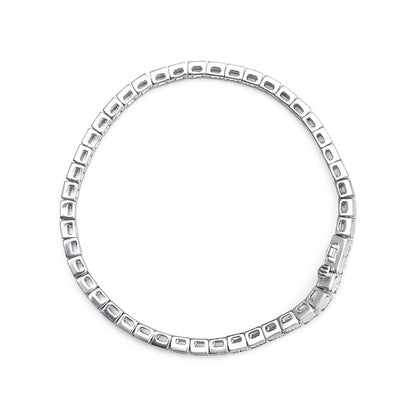 .925 Sterling Silver 1/4 Cttw Miracle Set Diamond and Bead Link 7.25" Tennis Bracelet (I-J Color, I2-I3 Clarity) Bids.com