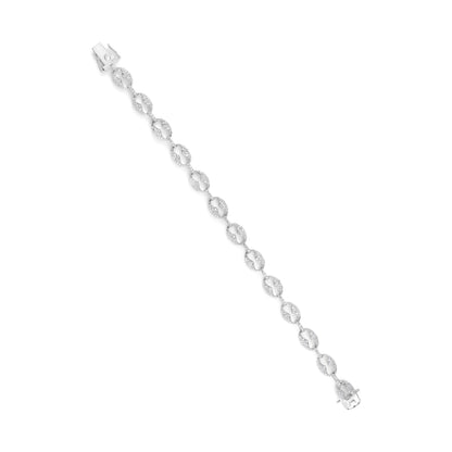 14K White Gold 1 1/2 Cttw Round Diamond Set Link Bracelet (I-J Color, I1-I2 Clarity) - 7" Bids.com