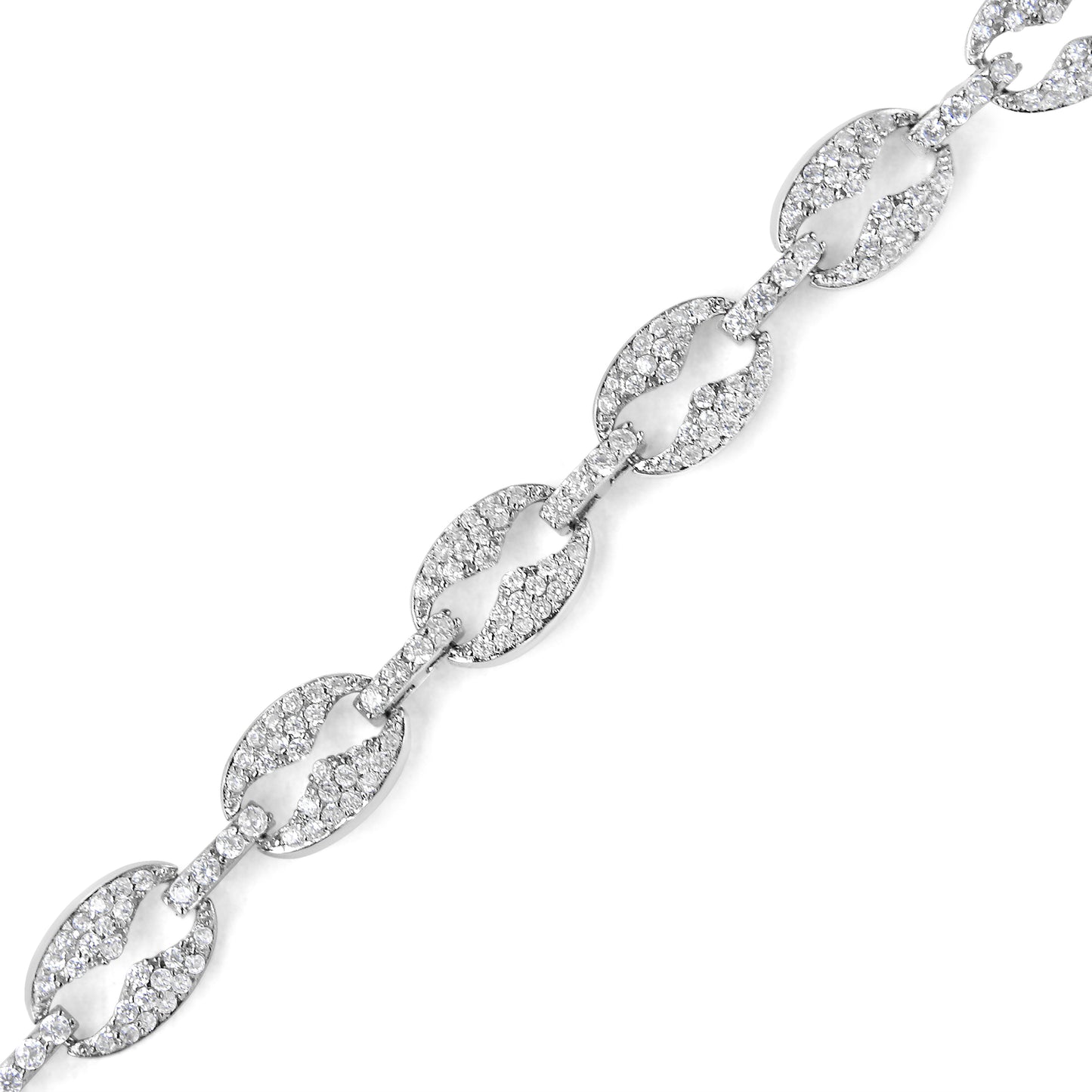 14K White Gold 1 1/2 Cttw Round Diamond Set Link Bracelet (I-J Color, I1-I2 Clarity) - 7" Bids.com