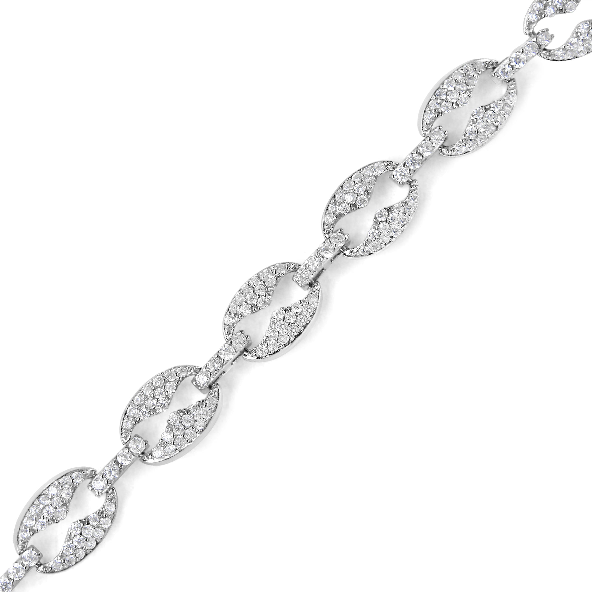 14K White Gold 1 1/2 Cttw Round Diamond Set Link Bracelet (I-J Color, I1-I2 Clarity) - 7" Bids.com