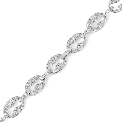 14K White Gold 1 1/2 Cttw Round Diamond Set Link Bracelet (I-J Color, I1-I2 Clarity) - 7" Bids.com