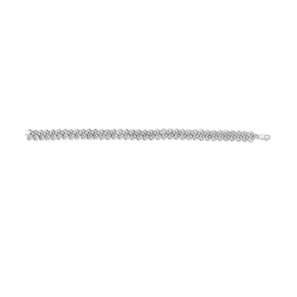 .925 Sterling Silver 1/2 Cttw Diamond Double Row S-Link Bracelet (I-J Color, I2-I3 Clarity) - 7.5" Inches Bids.com