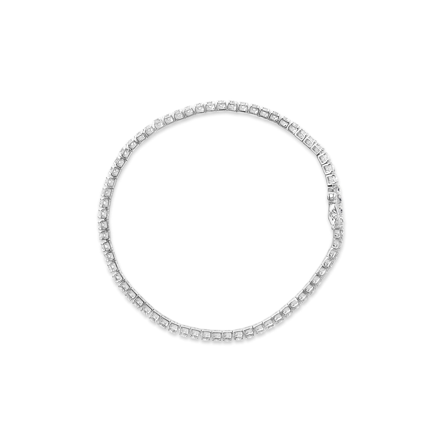 14K White Gold 4.0 Cttw Classic Lab-Grown Diamond Tennis Bracelet (F-G Color, VS2-SI1 Clarity) - 7" Inches Bids.com