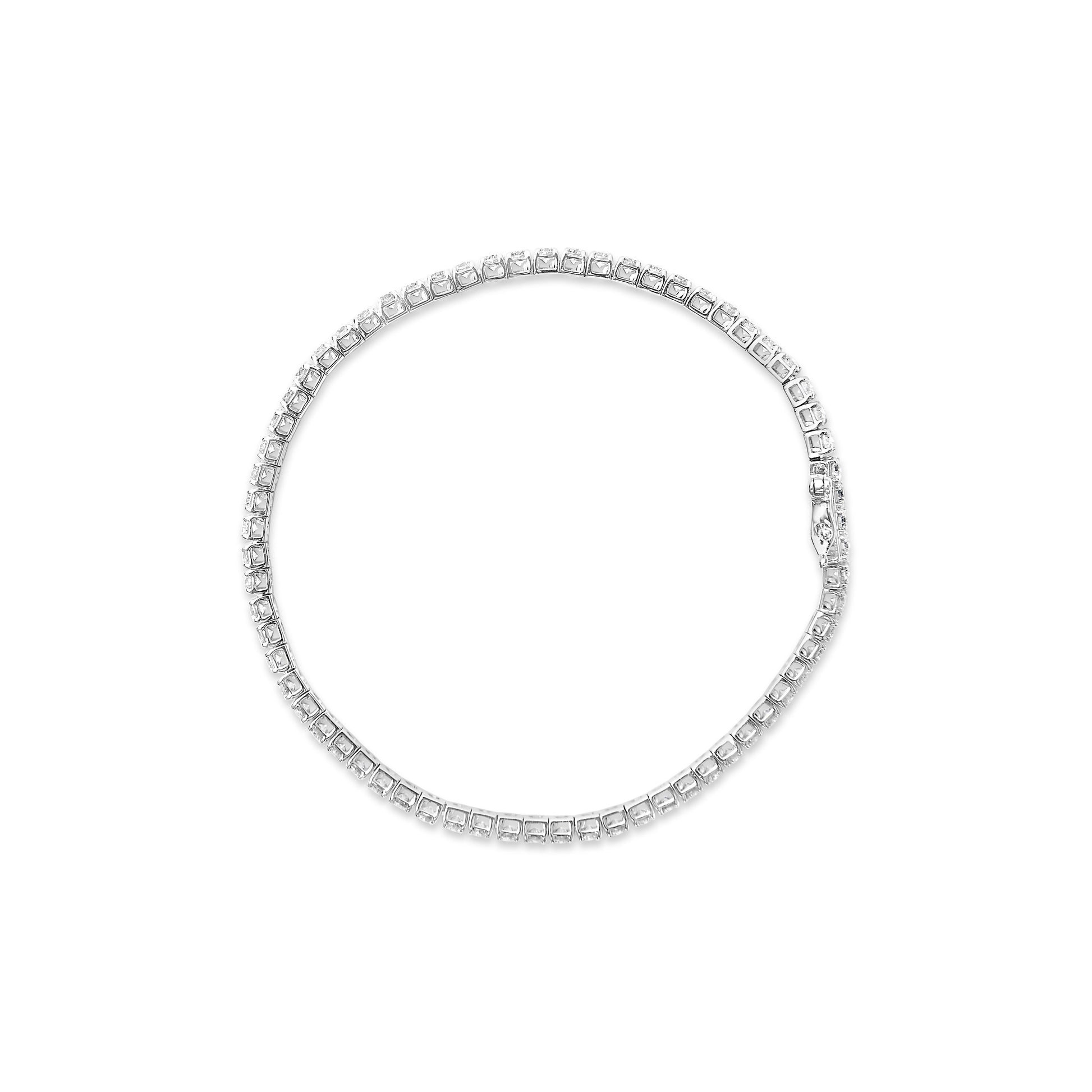 14K White Gold 4.0 Cttw Classic Lab-Grown Diamond Tennis Bracelet (F-G Color, VS2-SI1 Clarity) - 7" Inches Bids.com