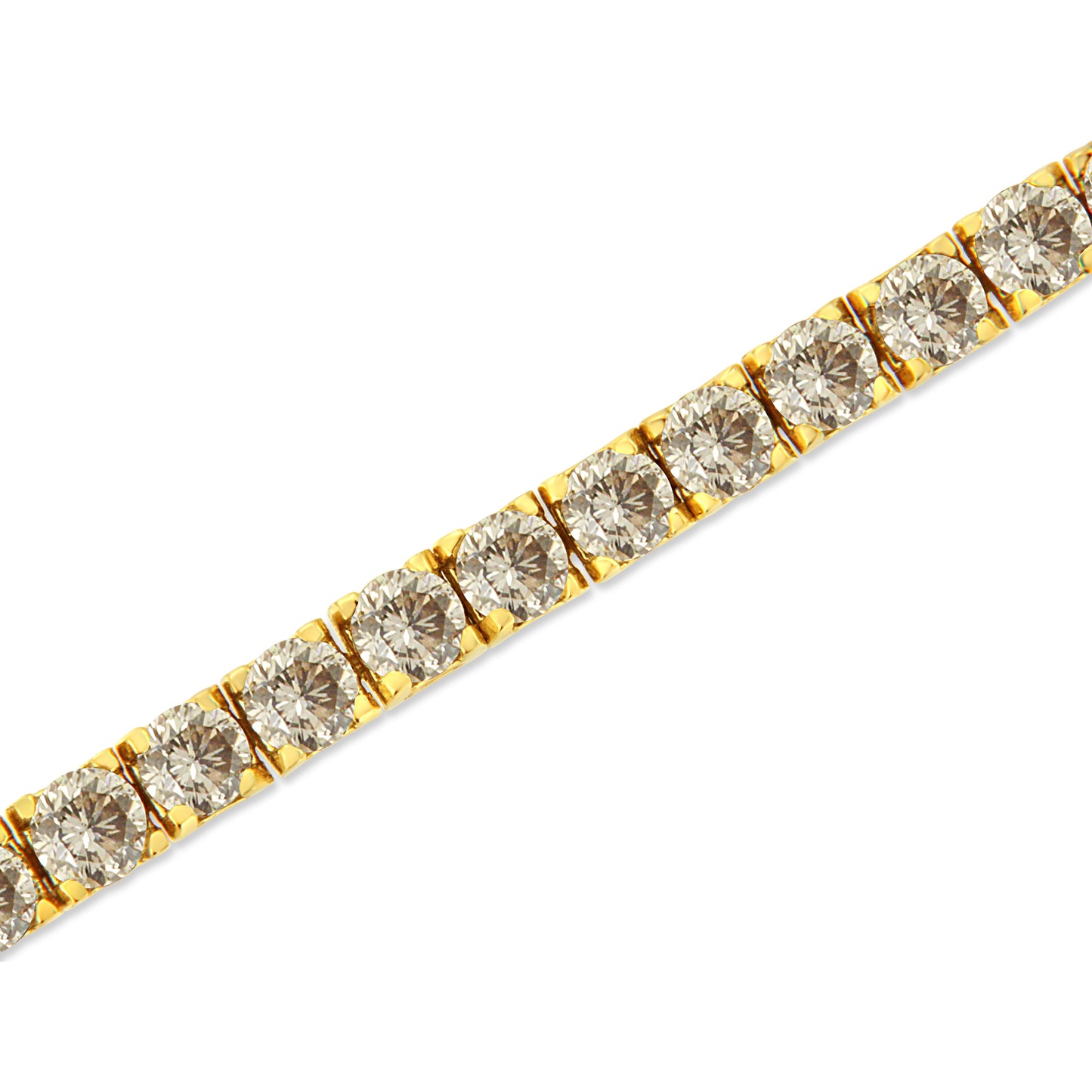14K Yellow Gold Plated .925 Sterling Silver 8.0 Cttw Diamond Classic Link Tennis Bracelet (K-L Color, I2-I3 Clarity) - 7-1/4" Bids.com