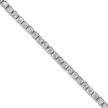 14K White Gold 2.0 Cttw Miracle Set Round-Cut Lab Grown Diamond Illusion 7" Tennis Bracelet (F-G Color, VS2-SI1 Clarity) Bids.com
