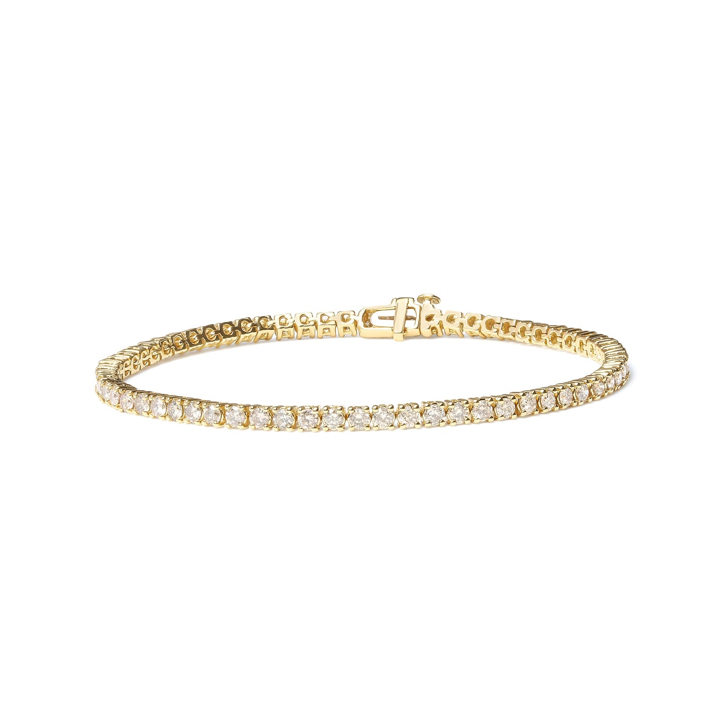 14K Yellow Gold 6.0 Cttw Classic 4 Prong Set Round Brilliant Cut Diamond Tennis Bracelet (K-L Color, VS2-SI1 Clarity) - 7.25" Bids.com