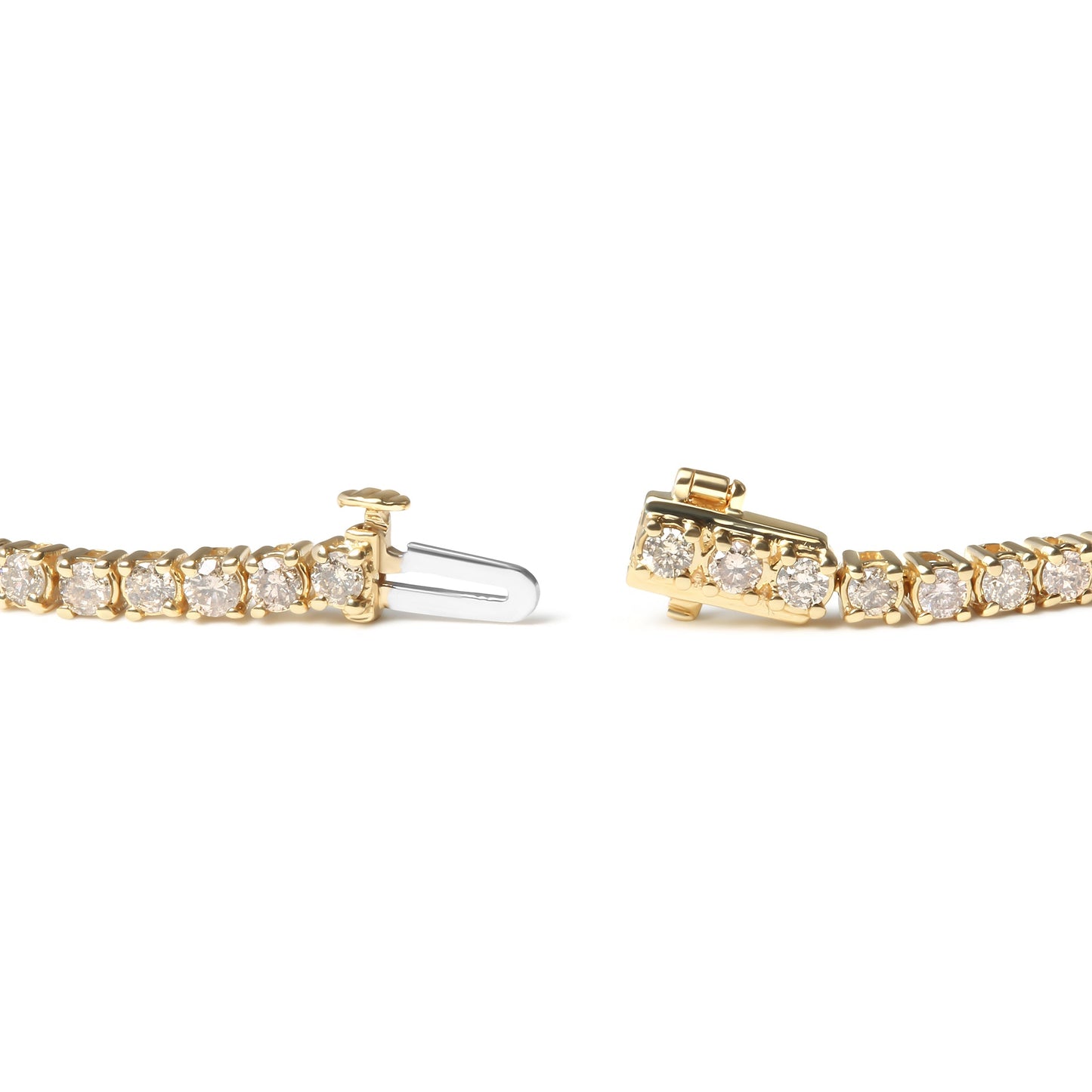 14K Yellow Gold 6.0 Cttw Classic 4 Prong Set Round Brilliant Cut Diamond Tennis Bracelet (K-L Color, VS2-SI1 Clarity) - 7.25" Bids.com