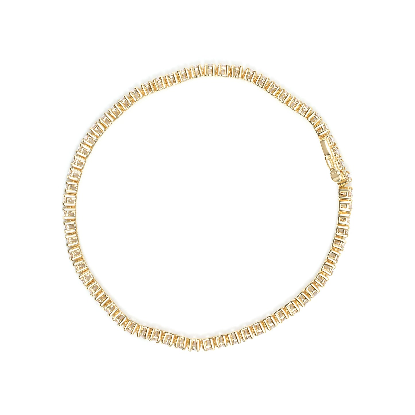 14K Yellow Gold 6.0 Cttw Classic 4 Prong Set Round Brilliant Cut Diamond Tennis Bracelet (K-L Color, VS2-SI1 Clarity) - 7.25" Bids.com