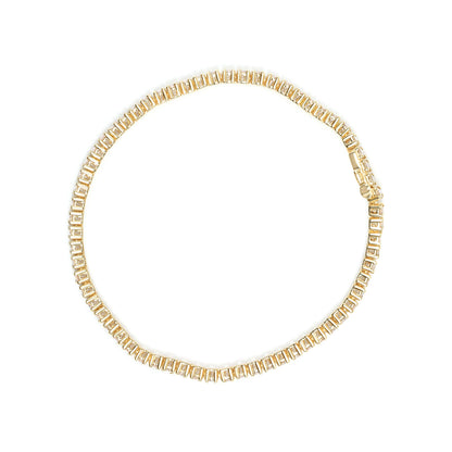 14K Yellow Gold 6.0 Cttw Classic 4 Prong Set Round Brilliant Cut Diamond Tennis Bracelet (K-L Color, VS2-SI1 Clarity) - 7.25" Bids.com