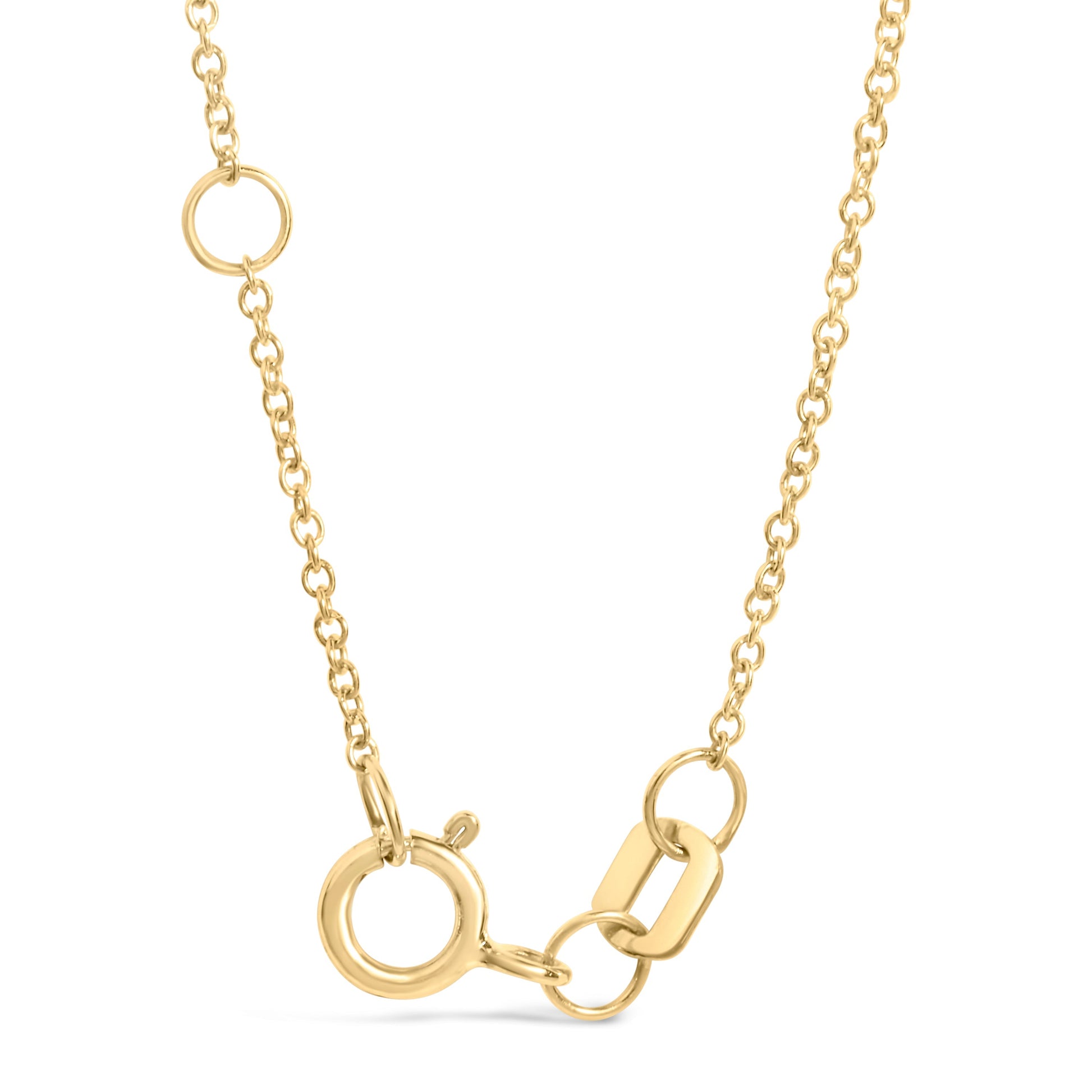 10K Yellow Gold 1/10 Cttw Diamond Paperclip Charm Adjustable Link Bracelet  (I-J Color, I1-I2 Clarity) - 7.25 Inch Bids.com