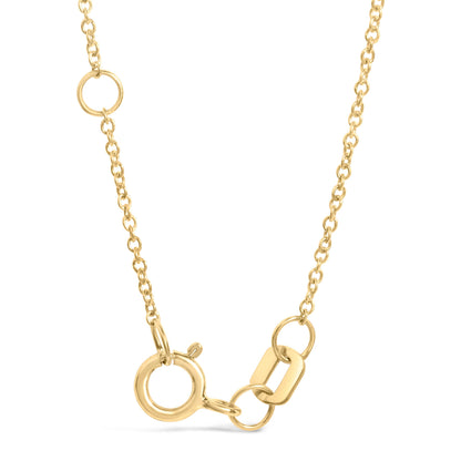 10K Yellow Gold 1/10 Cttw Diamond Paperclip Charm Adjustable Link Bracelet  (I-J Color, I1-I2 Clarity) - 7.25 Inch Bids.com