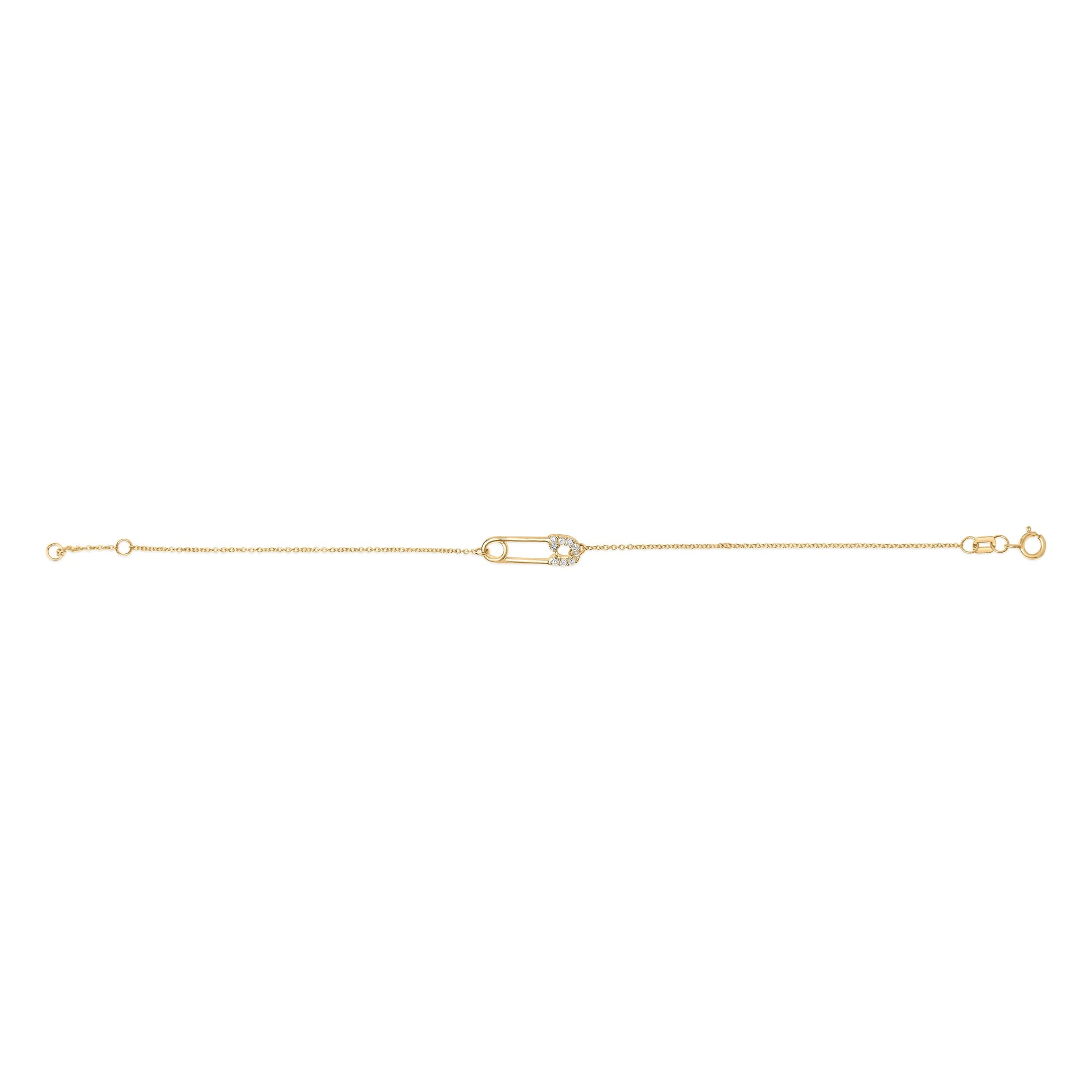 10K Yellow Gold 1/10 Cttw Diamond Paperclip Charm Adjustable Link Bracelet  (I-J Color, I1-I2 Clarity) - 7.25 Inch Bids.com