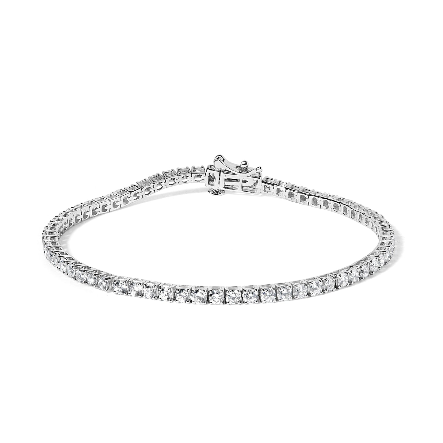 14K White Gold 4.0 Cttw Classic Lab-Grown Diamond Tennis Bracelet (F-G Color, VS2-SI1 Clarity) - 7" Inches Bids.com