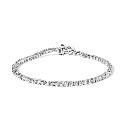 14K White Gold 4.0 Cttw Classic Lab-Grown Diamond Tennis Bracelet (F-G Color, VS2-SI1 Clarity) - 7" Inches Bids.com