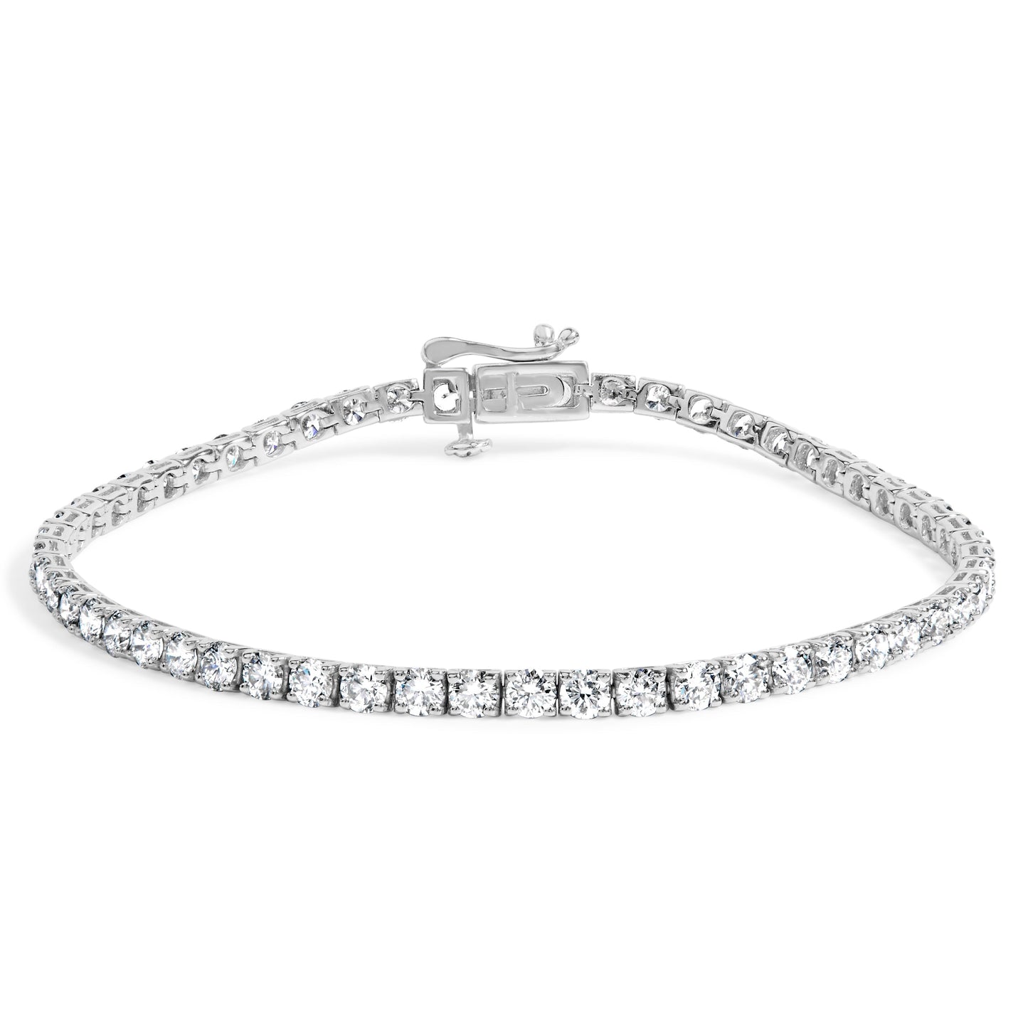 14K White Gold 5.0 Cttw Lab Grown Diamond Tennis Bracelet (F-G Color, VS1-VS2 Clarity) - 7.25" Inches Bids.com