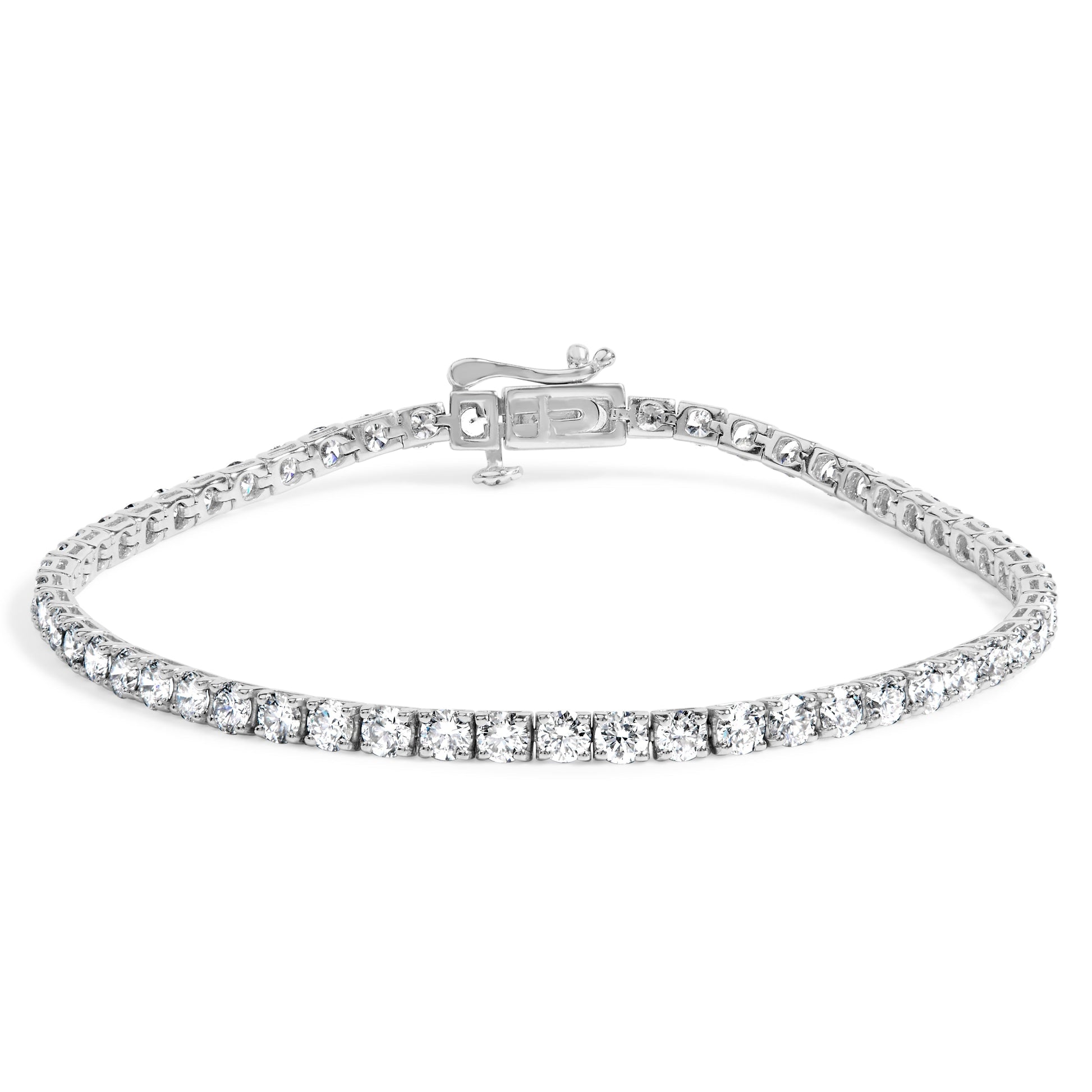 14K White Gold 5.0 Cttw Lab Grown Diamond Tennis Bracelet (F-G Color, VS1-VS2 Clarity) - 7.25" Inches Bids.com