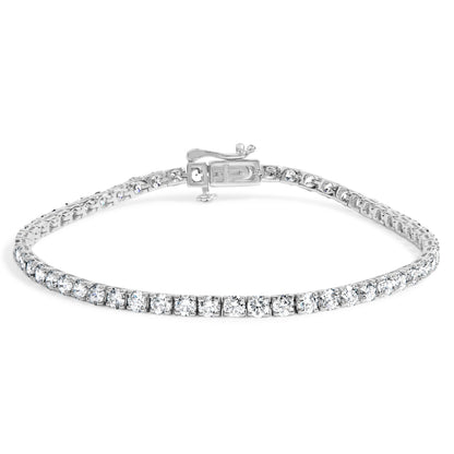 14K White Gold 5.0 Cttw Lab Grown Diamond Tennis Bracelet (F-G Color, VS1-VS2 Clarity) - 7.25" Inches Bids.com