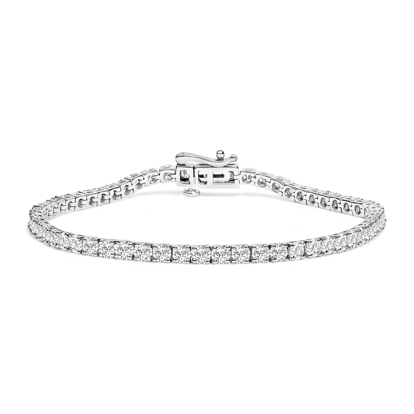 14K White Gold 6.00 Cttw Lab Grown Diamond Classic Tennis Bracelet  - 7.25" Bids.com
