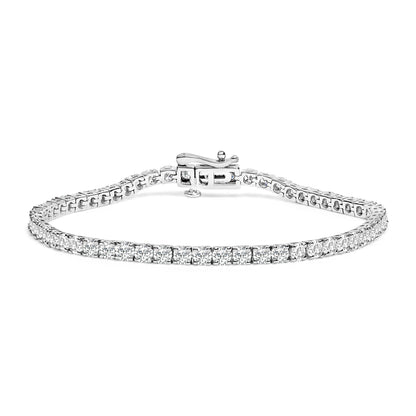 14K White Gold 6.00 Cttw Lab Grown Diamond Classic Tennis Bracelet  - 7.25" Bids.com