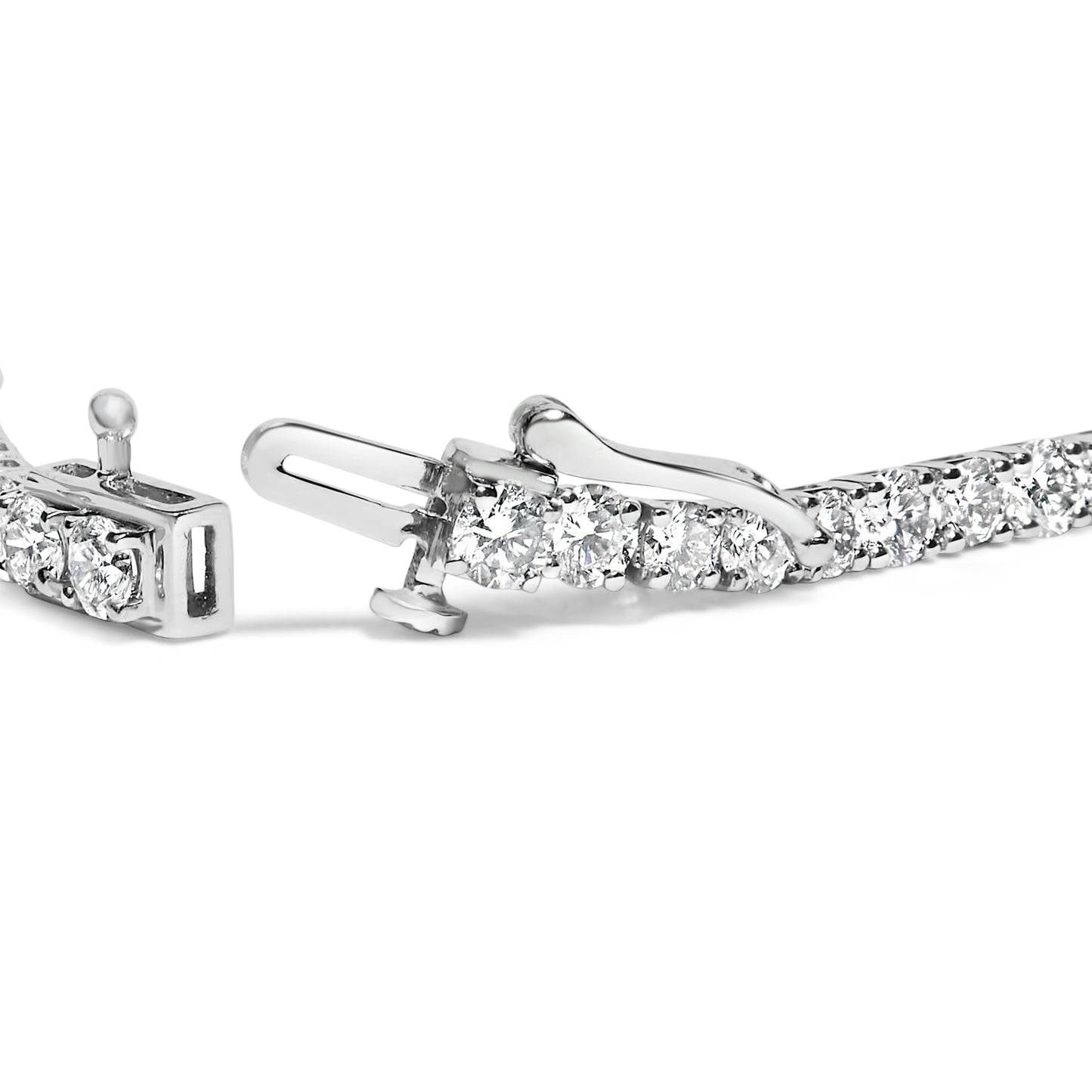 14K White Gold 6.00 Cttw Lab Grown Diamond Classic Tennis Bracelet  - 7.25" Bids.com