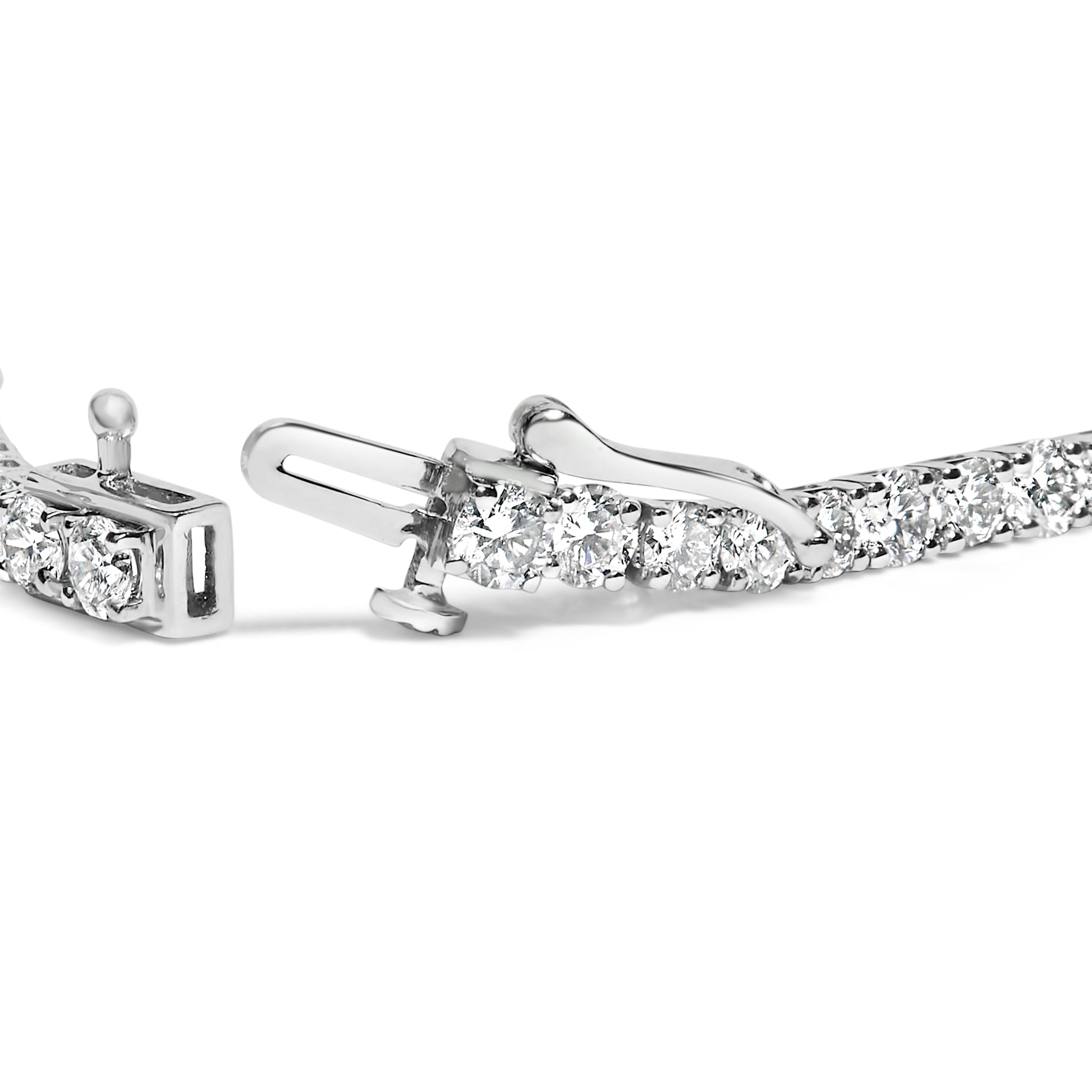 14K White Gold 6.00 Cttw Lab Grown Diamond Classic Tennis Bracelet  - 7.25" Bids.com