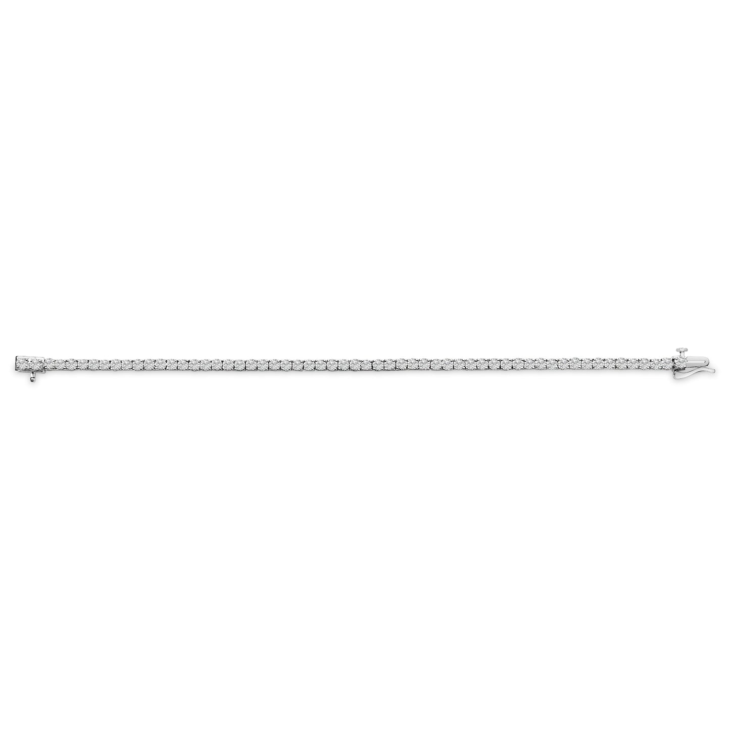 14K White Gold 6.00 Cttw Lab Grown Diamond Classic Tennis Bracelet  - 7.25" Bids.com